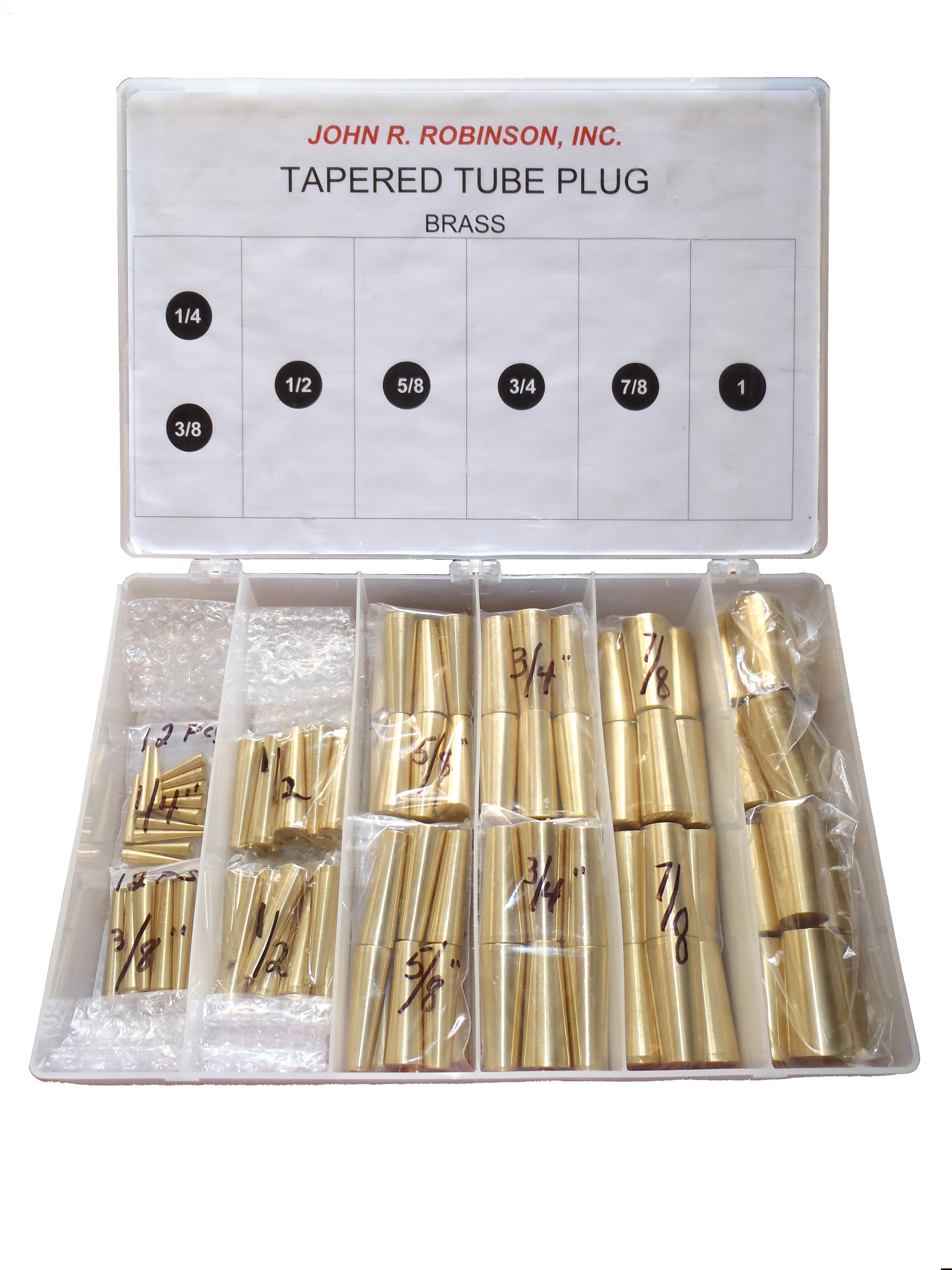 RPK120S, 120 piece steel tube plug kit with tapered steel plugs from 1/